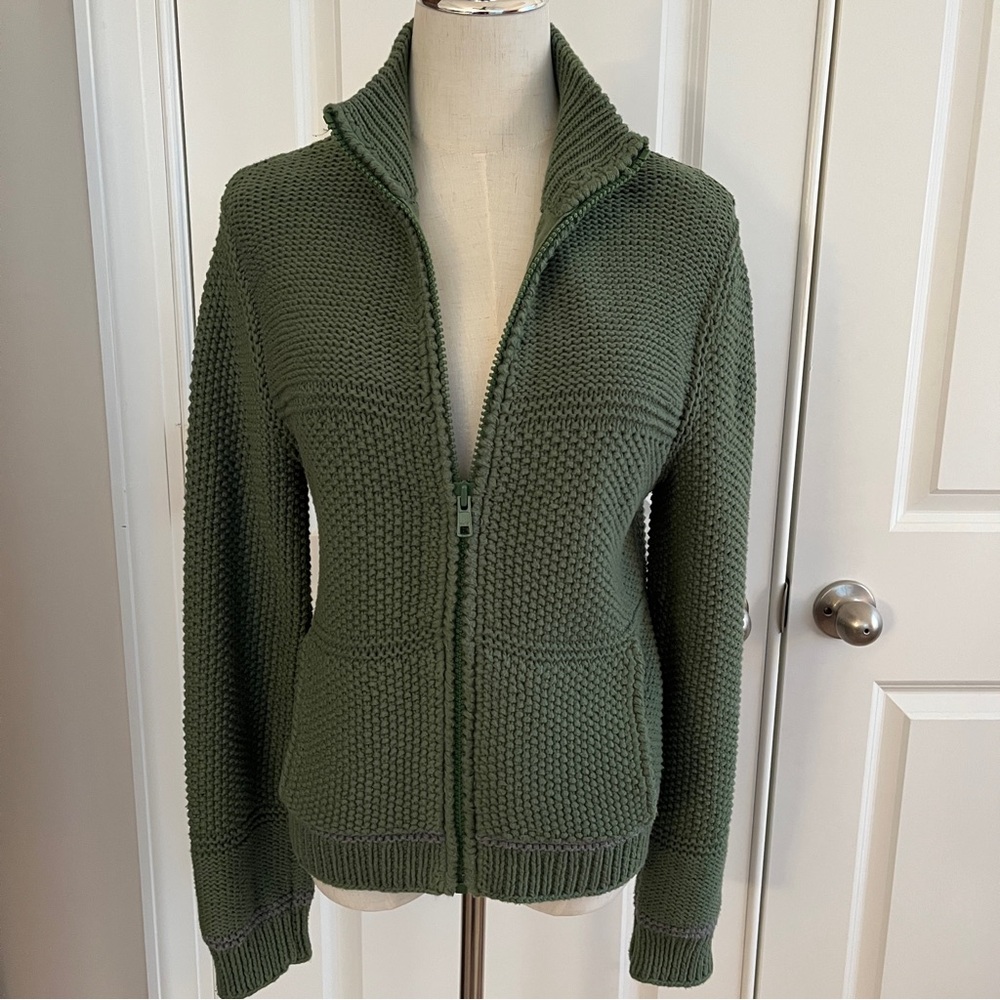 Jigsaw UK Olive Green Women's Turtleneck Sweater - L